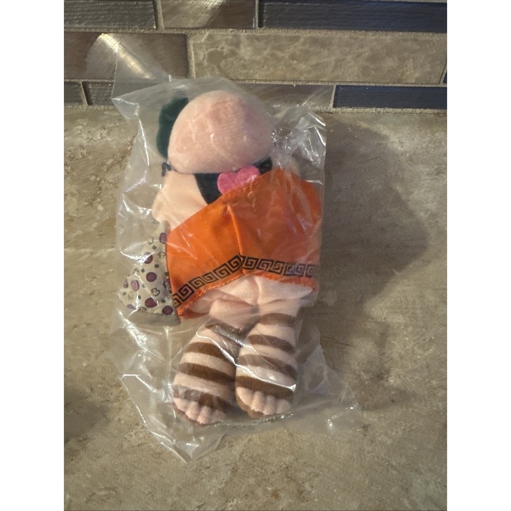 Vintage 1990 Little Caesar Pizza Plush Hanging Ornament Sealed New 6"